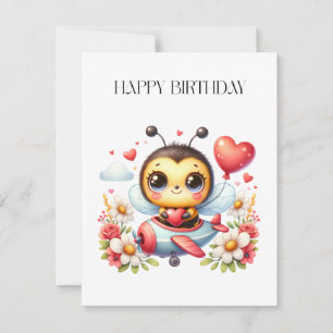 Carte De Remerciements Anniversaire de Pilote Abeille