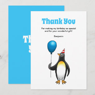 Carte De Remerciements Anniversaire de pingouin