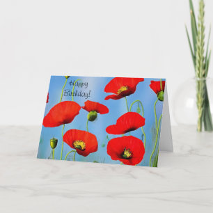 Carte De Remerciements Anniversaire de Red Poppy