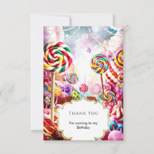 Carte De Remerciements Anniversaire de Sparkling Pastel Candyland