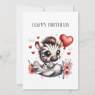 Carte De Remerciements Anniversaire de Zebra Pilot