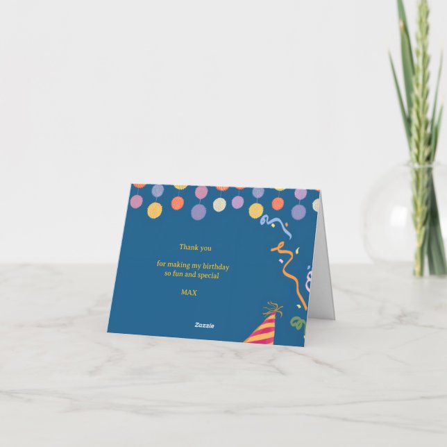 Carte De Remerciements Anniversaire d'Éléphant Mignon (Dos)