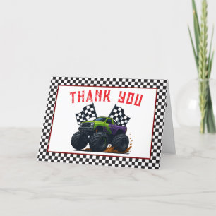 Carte De Remerciements Anniversaire des Monster Trucks 1 an