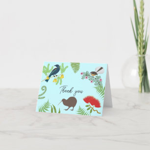 Carte De Remerciements Anniversaire des oiseaux de Nouvelle-Zélande