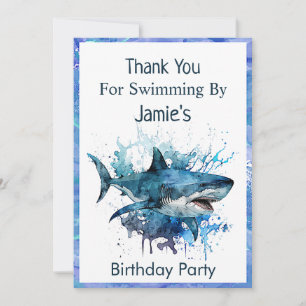 Carte De Remerciements Anniversaire des requins, Attaque des requins,