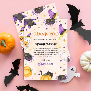 Carte De Remerciements Anniversaire d'Halloween Spooktacular