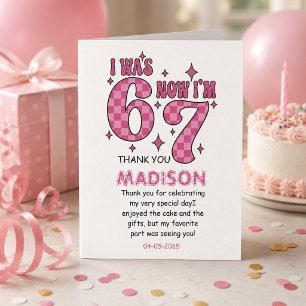 Carte De Remerciements Anniversaire drôle de 7 ans Fête "J'avais 6 ans,