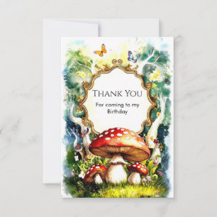 Carte De Remerciements Anniversaire du champignon forestier simple