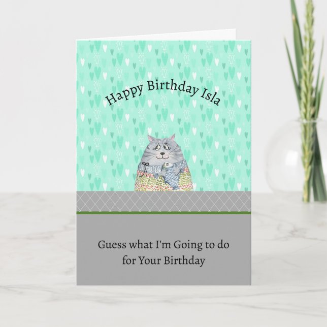 Carte De Remerciements Anniversaire du chat pour enfants (Devant)
