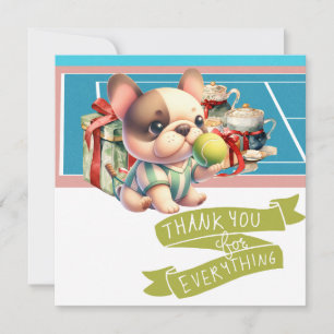 Carte De Remerciements Anniversaire du chien de tennis