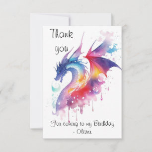Carte De Remerciements Anniversaire du dragon enchanté