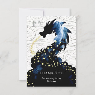 Carte De Remerciements Anniversaire du majestueux dragon mythique