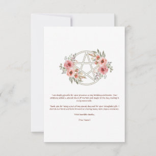 Carte De Remerciements Anniversaire du pentacle floral au calme