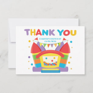 Carte De Remerciements Anniversaire du Rainbow Bounce House