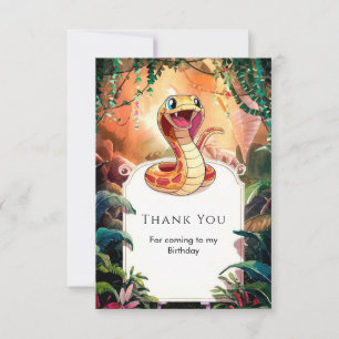 Carte De Remerciements Anniversaire du serpent Viper Boho
