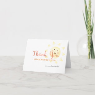 Carte De Remerciements Anniversaire du soleil jaune