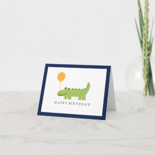 Carte De Remerciements Anniversaire d'un joli alligator