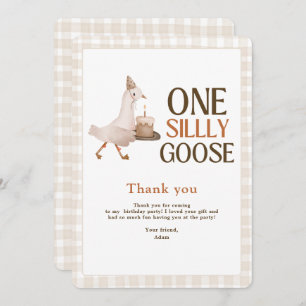 Carte De Remerciements Anniversaire d'une oie sotte, Goose Boy 1er annive