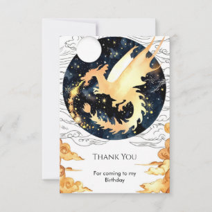 Carte De Remerciements Anniversaire Enchanté du Dragon des Enfants