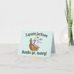 Carte De Remerciements Anniversaire enfant Bateau Pirate 