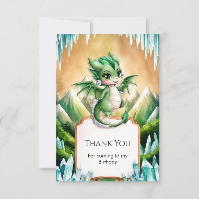 Carte De Remerciements Anniversaire Fantaisiste du Dragon Bohème (Devant)