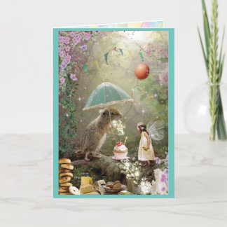 Carte De Remerciements Anniversaire, fée, ballons