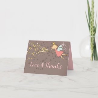 Carte De Remerciements Anniversaire Fille Princesse Féerique Rose Caprici