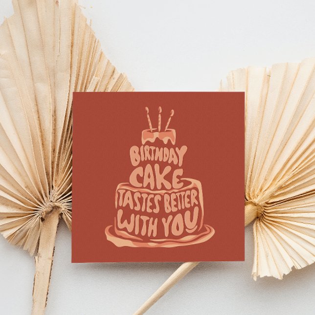 Carte De Remerciements Anniversaire Gâteau Meilleur Goût Avec Vous - Roug (Créateur téléchargé)