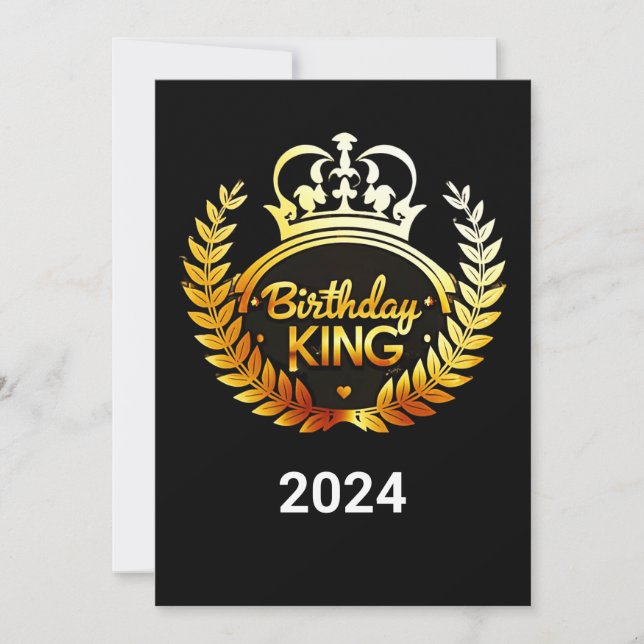 Carte De Remerciements Anniversaire King 2024 Gold Crown Anniversaire Par (Devant)