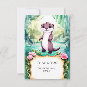 Carte De Remerciements Anniversaire Magique des Enfants Loutre