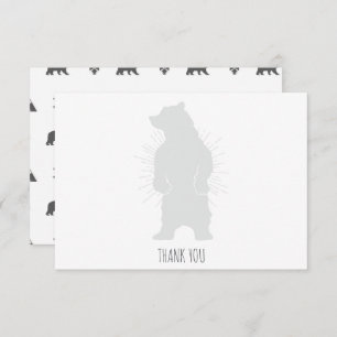 Carte De Remerciements Anniversaire minimaliste de l'ours noir