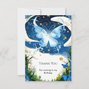 Carte De Remerciements Anniversaire Papillon Magique Aquarelle