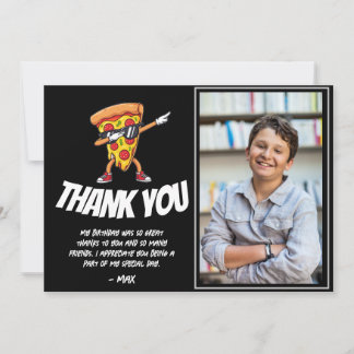 Carte De Remerciements Anniversaire Pizza Party | Fête Enfants Fun Tranch