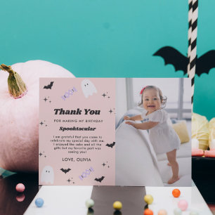 Carte De Remerciements Anniversaire rose Halloween Spooktacular