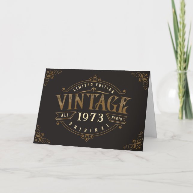 Carte De Remerciements Anniversaire rustique vintage (Devant)