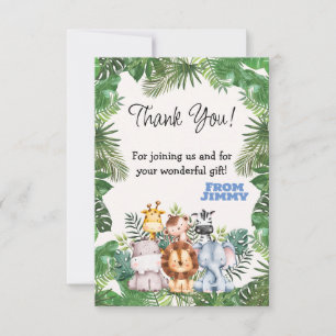 Carte De Remerciements Anniversaire Safari dans la Jungle