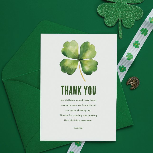 Carte De Remerciements Anniversaire Saint Patrick's Day (Créateur téléchargé)