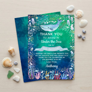 Carte De Remerciements Anniversaire Sous Les Mers Tout Âge