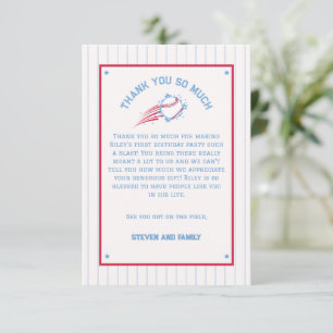 Carte De Remerciements Anniversaire Sportif Baseball Enfants