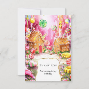Carte De Remerciements Anniversaire sucré et féerique de Candyland