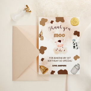Carte De Remerciements Anniversaire sur le thème des animaux de la ferme