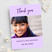 Anniversaire violet photo simple élégant