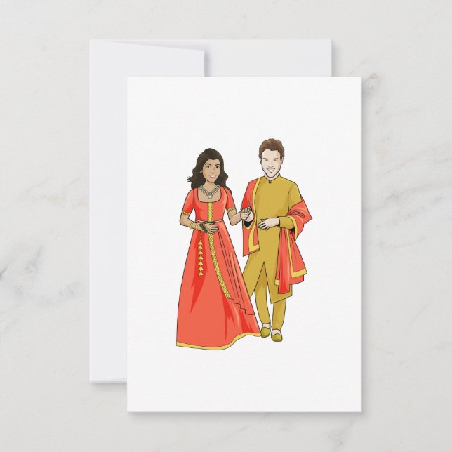 Carte De Remerciements Annonce de mariage interracial (Devant)