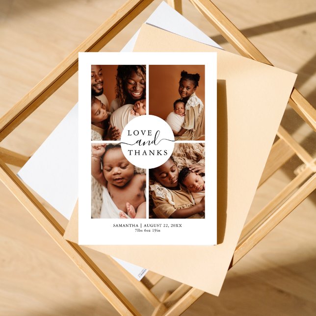 Carte De Remerciements Annonce de naissance de photo de remerciement d'am (Créateur téléchargé)