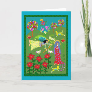 Carte De Remerciements Annonciation Folk Art Catholique Religieux