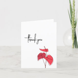 Carte De Remerciements Anthurium ・ Dessin Floral ・ Décontracté Moderne