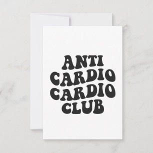 Carte De Remerciements Anti Cardio Club Funny Gym Fitness Coach Cadeau