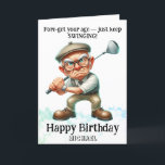 Carte De Remerciements *~* AP94 Funny vieux homme Golf Swinning Birthday<br><div class="desc">(Code de recherche AP914pour trouver des articles similaires ) Transfert facile vers d'autres produits Zazzle. Énergétiquement Amélioré par Anna Rosa Senior Spry Old Man golfer avec lunettes et détermination. CITEZ Fore-obtenez votre âge — continuez à balancer ! Golfeur déterminé :) Funny Golf Carte d'anniversaire - PERSONNALISER PERSONNALISER pleinement. NOM, SENTIMENT,...</div>