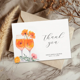 Carte De Remerciements Aperol Spritz Aquarelle Baby Shower de Mariée 