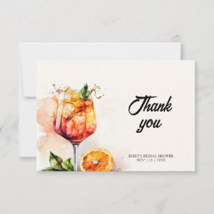 Carte De Remerciements Aperol Spritz Aquarelle Enterrement de Vie de Jeun